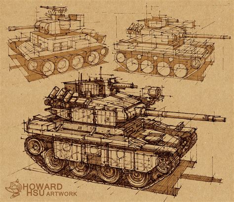 Tank Study Howard Hsu Tank Drawing Concept Art Tutorial