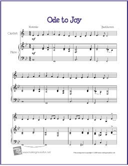 Our collection includes standard classical repertoire including concertos, sonatas, and other works along. Ode to Joy (Beethoven) | Free Beginner Clarinet Sheet Music