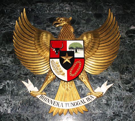 The Statue Of Garuda Pancasila The Coat Of Arms Of Indonesia Being Displayed At Ruang Tenang