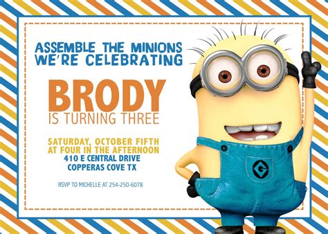 Since it is a birthday invitation, then your what is obviously a birthday celebration. UPDATED! Bunch Of Minion Birthday Party Invitations Ideas ...