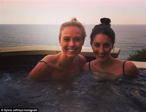 Sylvia Jeffreys Relaxes In A Hot Tub While Taking A Break From Today