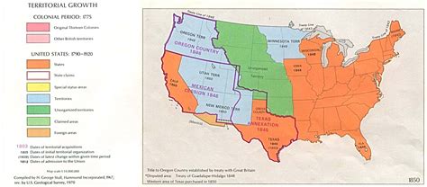 Map Of The United States Depicts Territorial Growth