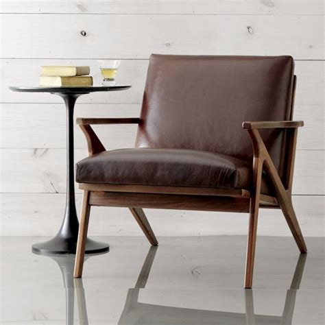 Shop our best selection of slim & small apartment size recliner chairs to reflect your style and inspire your home. Cavett Leather Wood Frame Chair + Reviews | Crate and Barrel | Small leather chairs, Leather ...