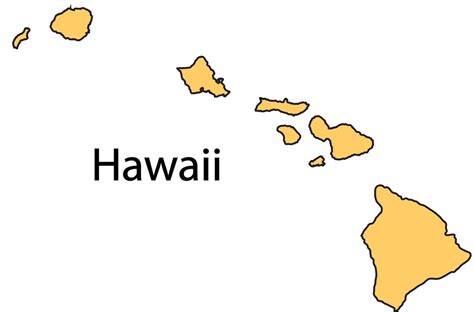 Hawaii Hi Map State Outline County Cities Towns