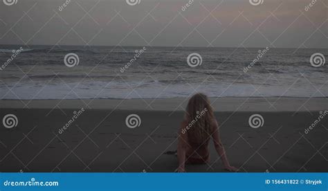 Beautiful Girl In Bikini On The Beach At Sunset Stock Footage Video