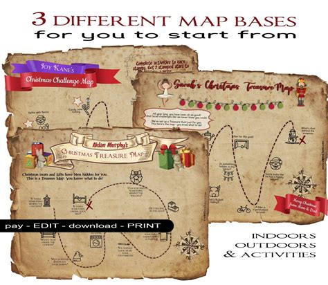 Christmas Treasure Hunt Map - Customisable - Indoor and Outdoor – Open