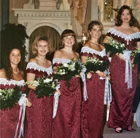 This Mum Posed In Her Very 90s Bridesmaid Dress To Celebrate Her