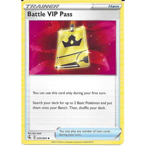 Pokemon Trading Card Game 225264 Battle Vip Pass Uncommon Card