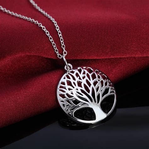 Indian bollywood silver plated pendant necklace tikka & earring wedding jewelry. Hot sale silver for women Tree Of Life pendant necklace ...