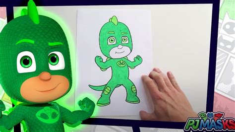 Pj Masks En Español 🎨 ¡aprende A Dibujar A Gekko 💚 Dibujos Para Niños