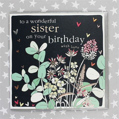 Wonderful Sister Birthday Card By Molly Mae