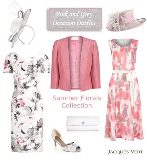 Attending a casual wedding in the fall or winter? Pink and Grey Shift Dress Matching Jacket and Occasion ...