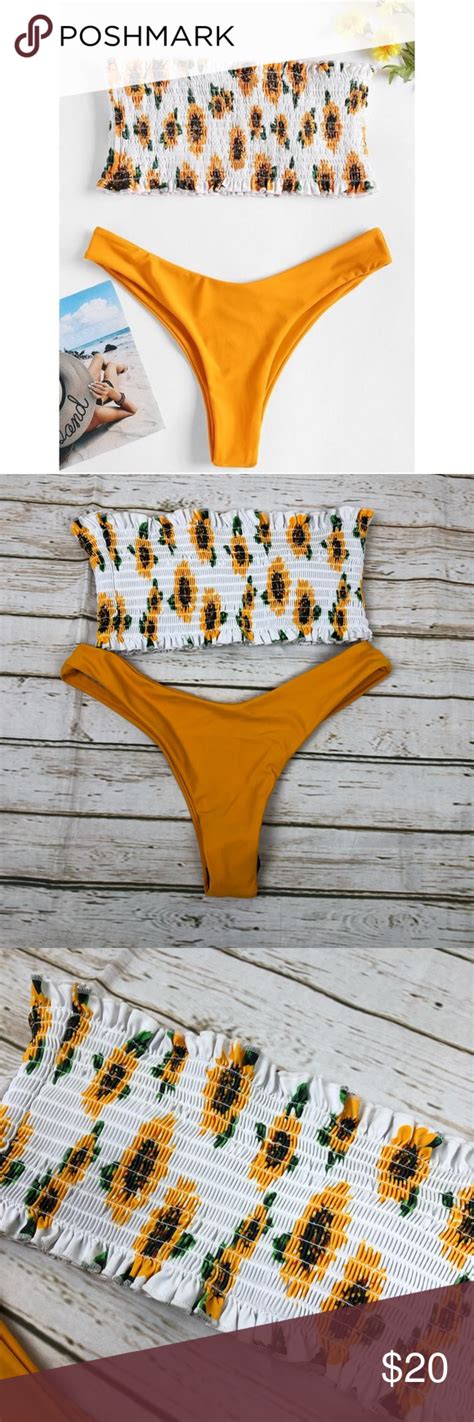 Zaful Sunflower Bikini Size Small C6 New With Tag In Original Packaging