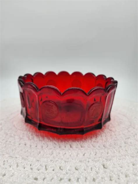Vintage Fostoria Ruby Red Coin Dot Centerpiece Bowl Beautiful 25 00 Picclick