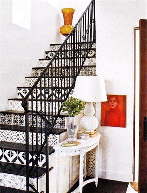 The dark wood risers and railings lend a hint of contrast. 25 Pretty Painted Stairs Ideas | Home Design And Interior
