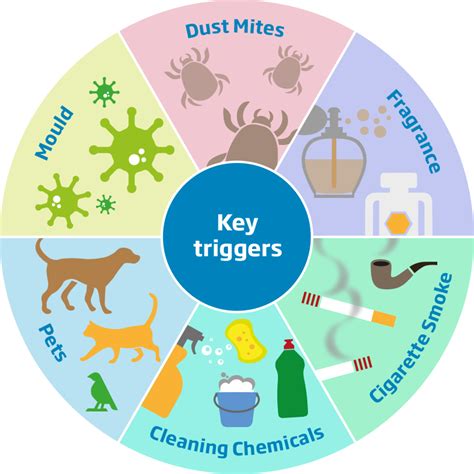 Airborne substances, such as pollen, dust mites, mold spores, pet dander or particles of allergies are a common trigger of asthma, including allergies to pollen, mold, house dust, animal dander, and occasionally medicine or foods. How to Reduce Allergens and Asthma-Proof Your Home