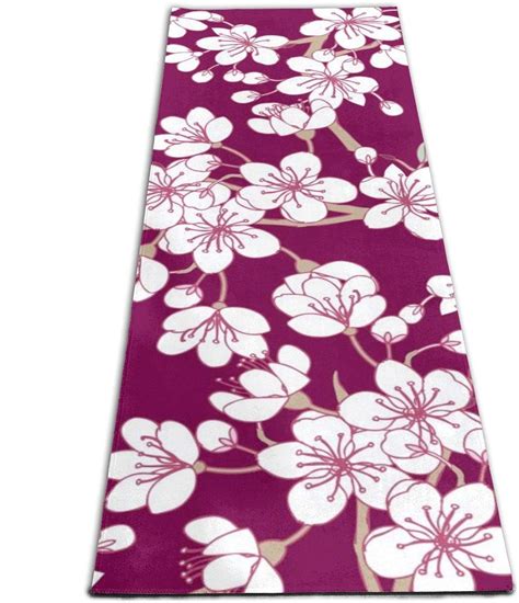 Dzglobal Cherry Blossoms Yoga Mat Beautiful Flowers Design