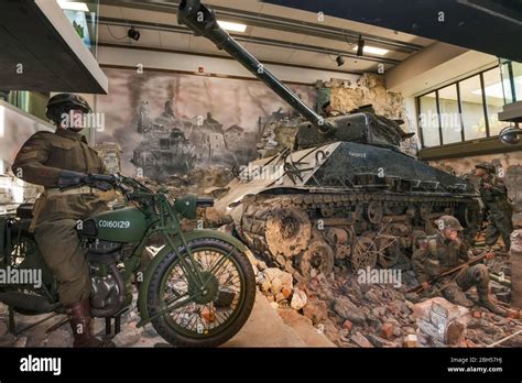 M4 Sherman Tank At Fall Of 44 Ww2 Diorama Exhibit At The Military