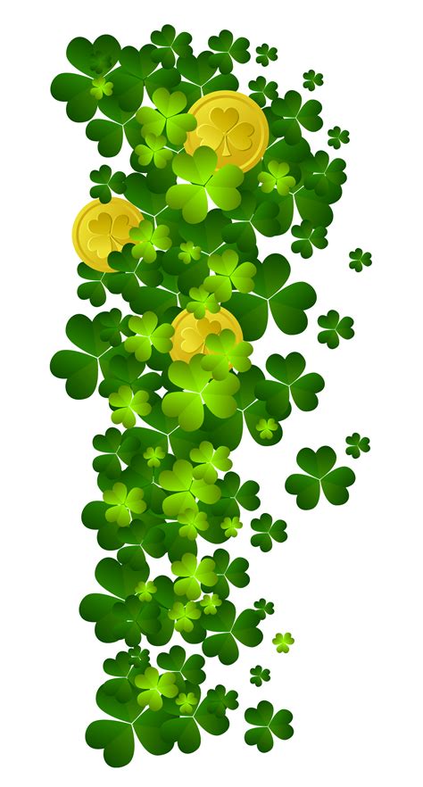 St Patricks Shamrock With Coins Png Clipart