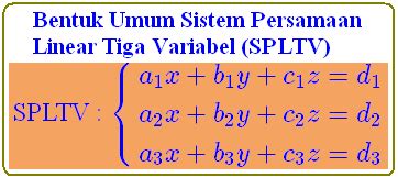 Sistem Persamaan Linear Tiga Variabel SPLTV Biology Page