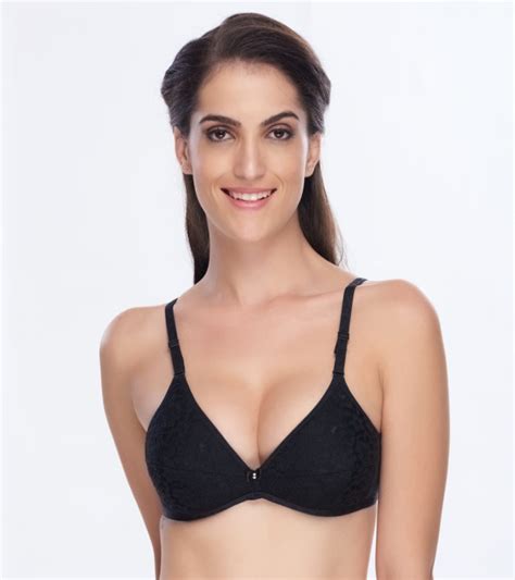 Daisy Dee Cotton Lightly Padded Non Wired Full Coverage Black Bra