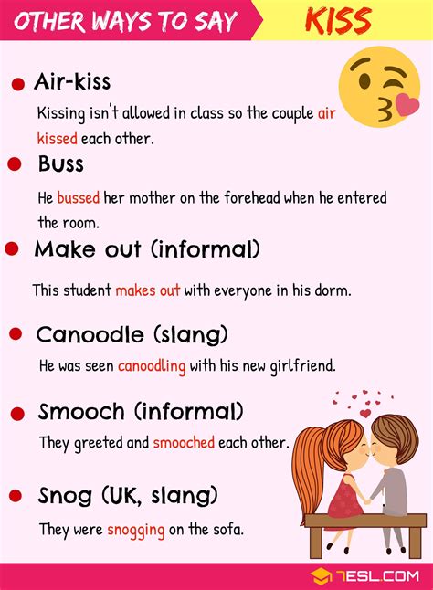 20 Synonyms For Kiss With Examples Another Word For Kiss 7esl