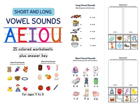 Short And Long Vowel Sounds Aeiou Worksheets For Preschool Kinder To