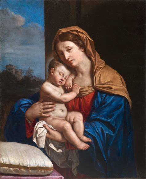 Giovanni Francesco Barbieri Called Guercino Madonna And Child 1647