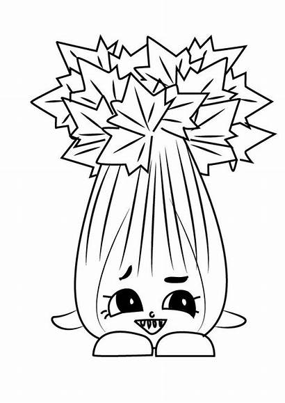 Celery Coloring Pages Shopkins Drawing Draw Super