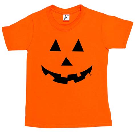 Halloween Pumpkin Face Scary Eyes Mouth Kids Boys Girls T Shirt