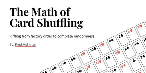 We did not find results for: How many shuffles of a 52 card deck would it take to move a card from the bottom of the deck to ...