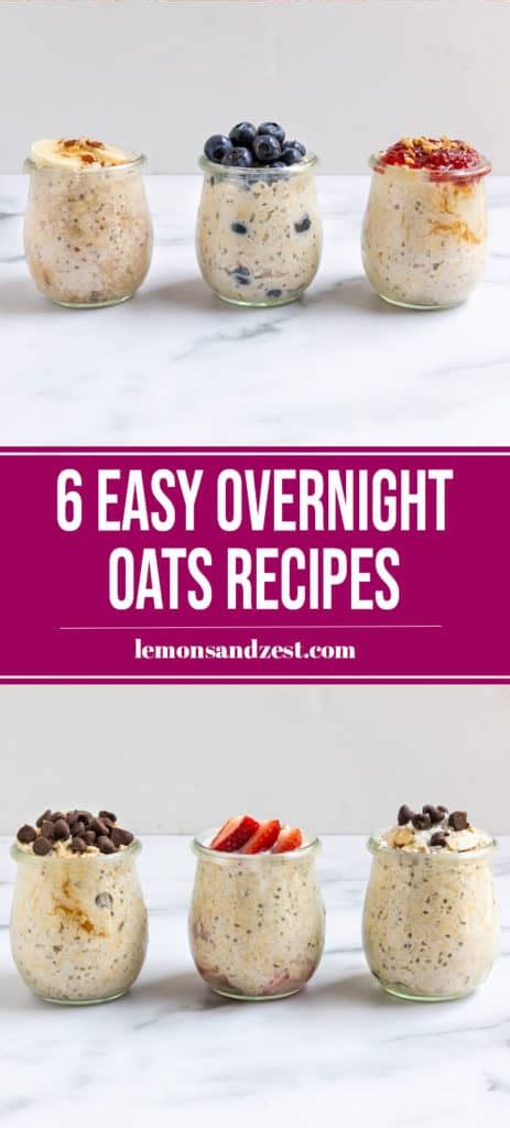 Add the desired amounts of milk, oats, yogurt, chia seeds and banana to a jar or container and give them a good stir. 6 Easy Overnight Oats Recipes | Lemons + Zest