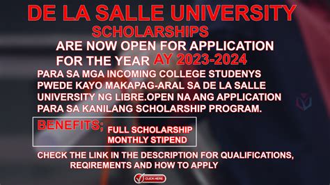 4 Dlsu Scholarships Open Now For Application Year 2023 2024