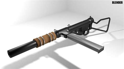 Sten Mark Ii Silencer Submachine Gun 3d Model By Faizal3dx