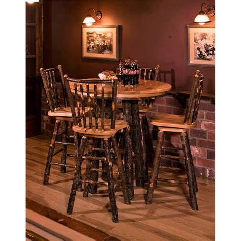 Check out our pub table sets and find the ideal piece to complement your. Rustic Hickory 36" Tall Pub Table with 4 Stick Back Swivel ...