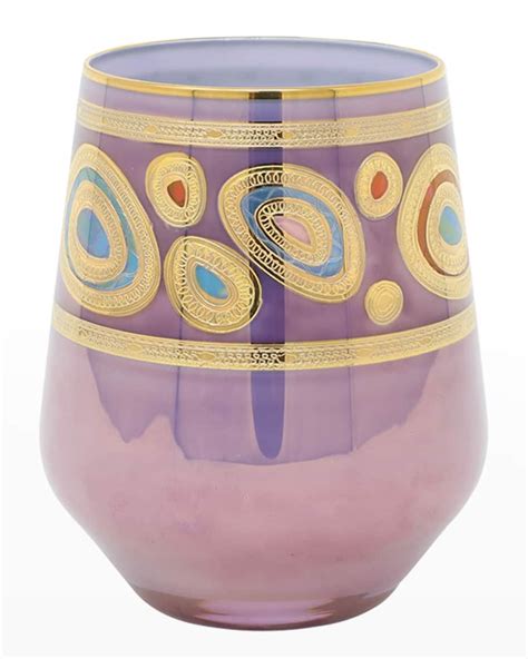 Vietri Regalia Purple Stemless Wine Glass Neiman Marcus