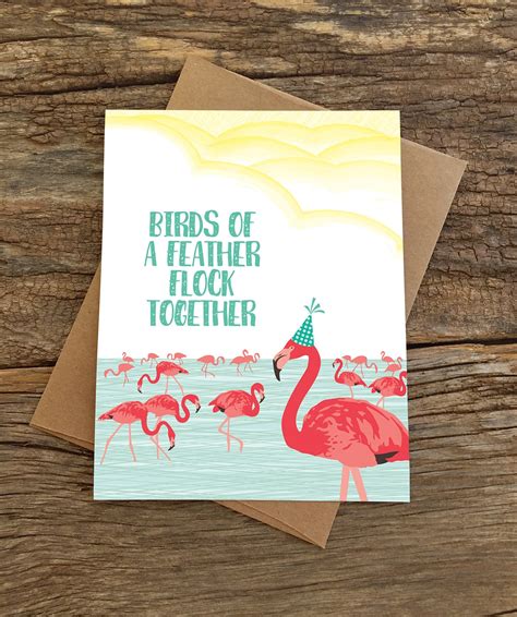 Funny Birthday Card Flamingo