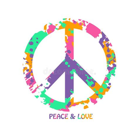 Símbolo Colorido Del Hippie De La Paz Y Del Amor Ilustración Del Vector