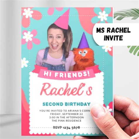 Ms Rachel Theme Birthday Decorations Invitation Design Etsy Australia