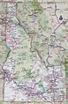 Large detailed roads and highways map of Idaho state with all cities ...