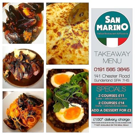 Menu At San Marino Restaurant Sunderland