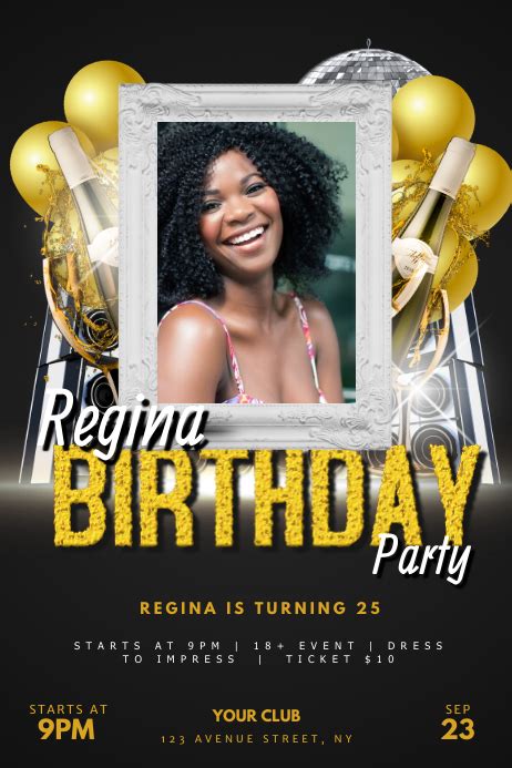 Adult Birthday Party Flyer Template For Club Postermywall