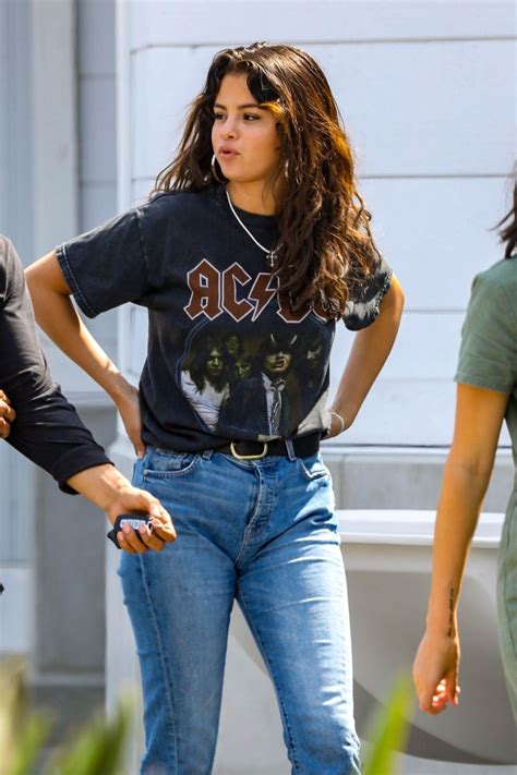 Selena Gomez In Jeans And Acdc T Shirt • Celebmafia