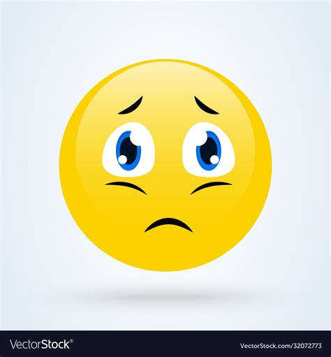 Depressed And Sad Emoticon Emoji Royalty Free Vector Image