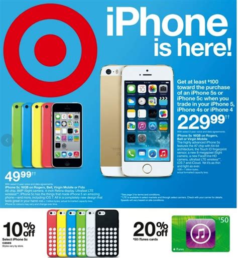 Target Canada 4999 Iphone 5c On Contract 50 Itunes Cards Sale And