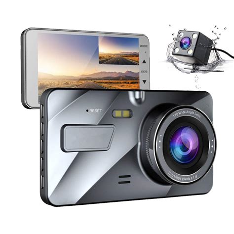 4 Ips Dual Lens Car Dash Cam Fhd 1080p Dashboard Camera 170 Degree