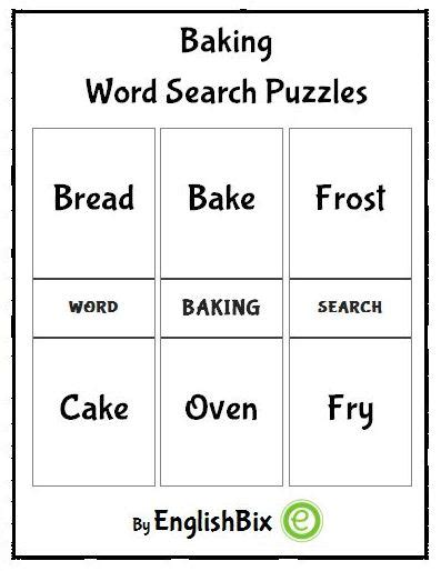 Baking Word Search Puzzle Printable Englishbix