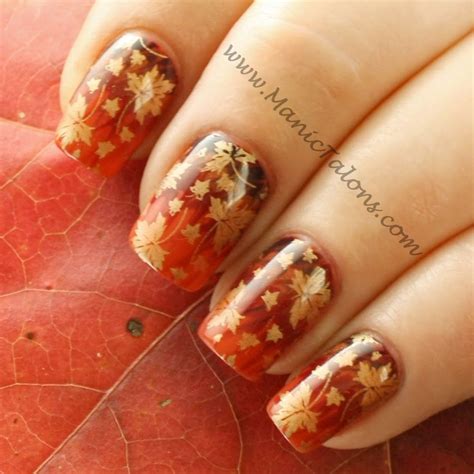 Thanksgiving Nails With Needle Drag Marbling Get Nails I Love Nails