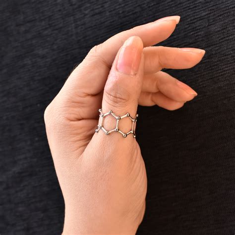 Bond With Molecules Unique Silver Thumb Ring Jewelry Women