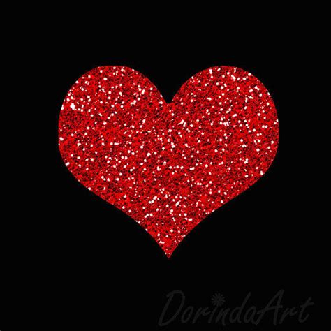 Red Glitter Heart Print Valentine From Dorindaart On Etsy